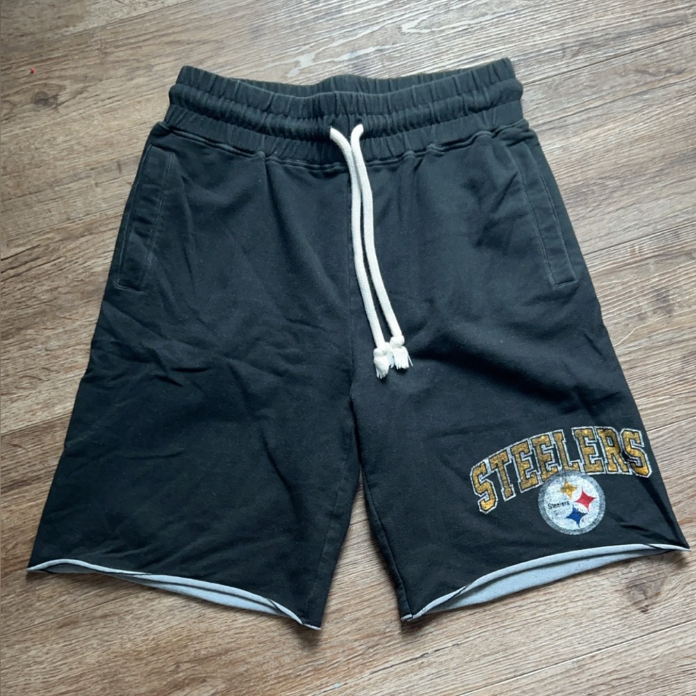 NFL Steelers Black Athletic Shorts